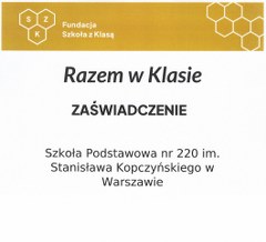 Certyfikat - Razem w klasie