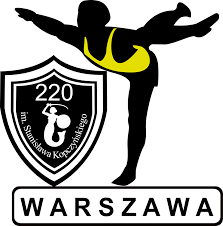 Logo SP220 - gimnastyczka w pozycji jaskółki